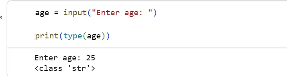 input example showing default type