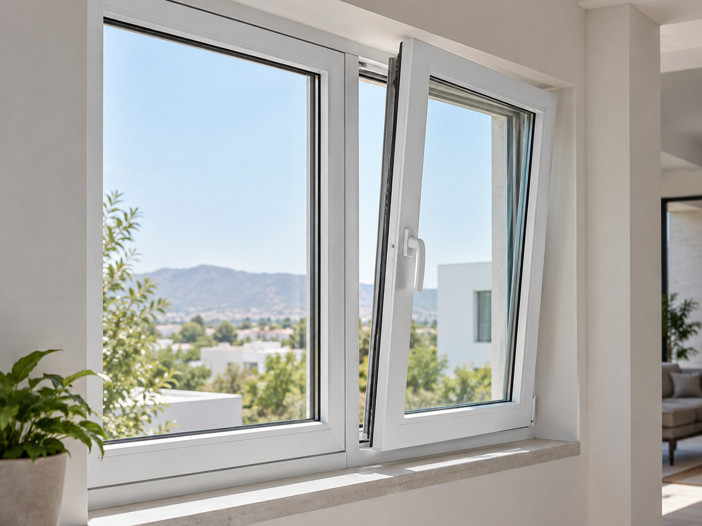 Ventana PVC con apertura Oscilobatiente