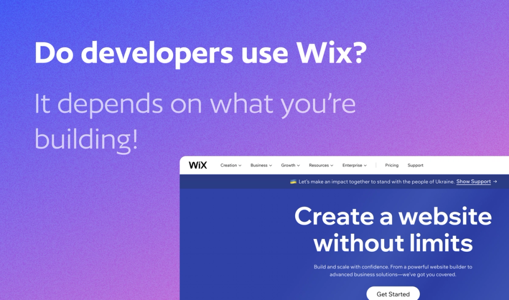 Reads: "Do developers use Wix? It depends on what you're building!"