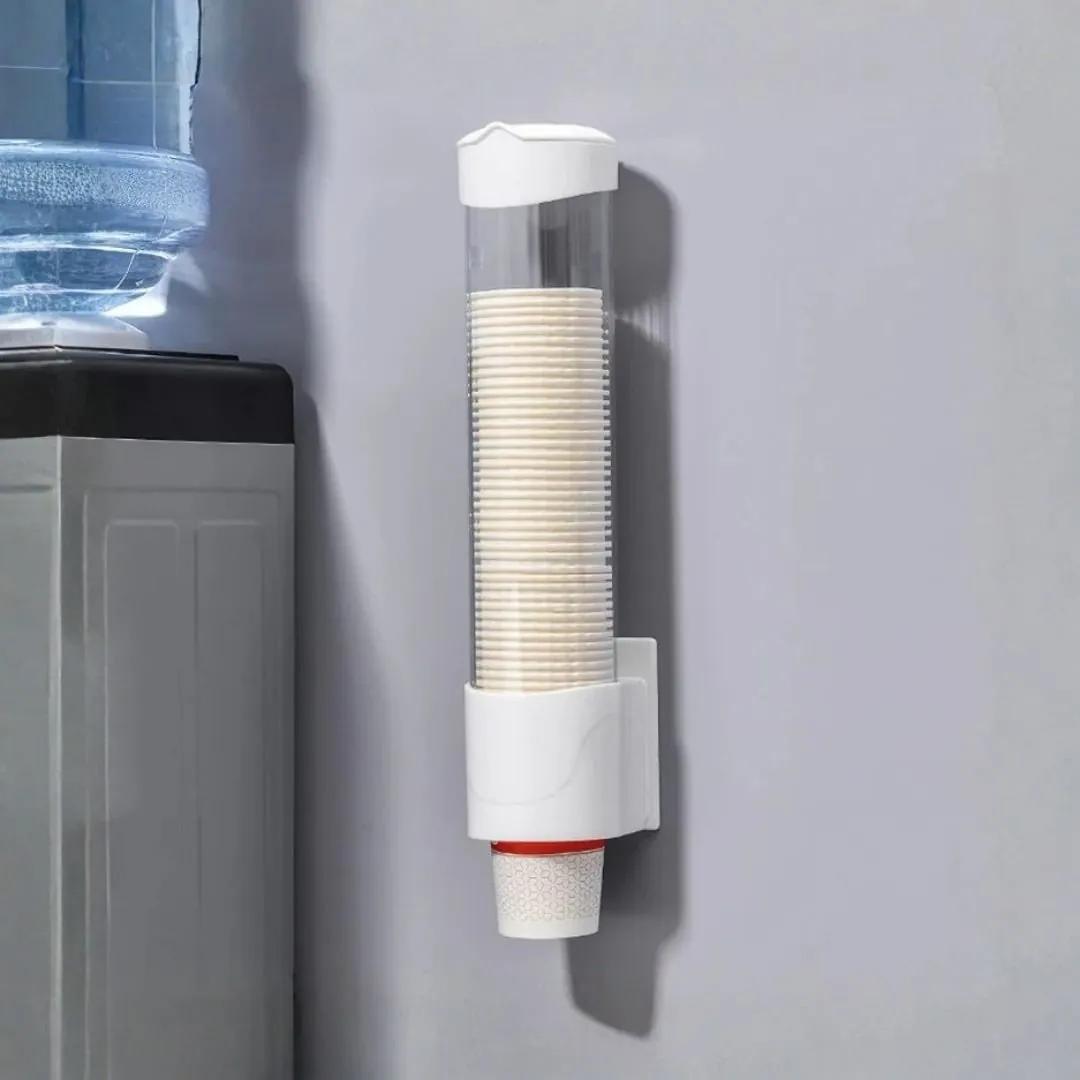 Cooler-mounted cup dispenser
