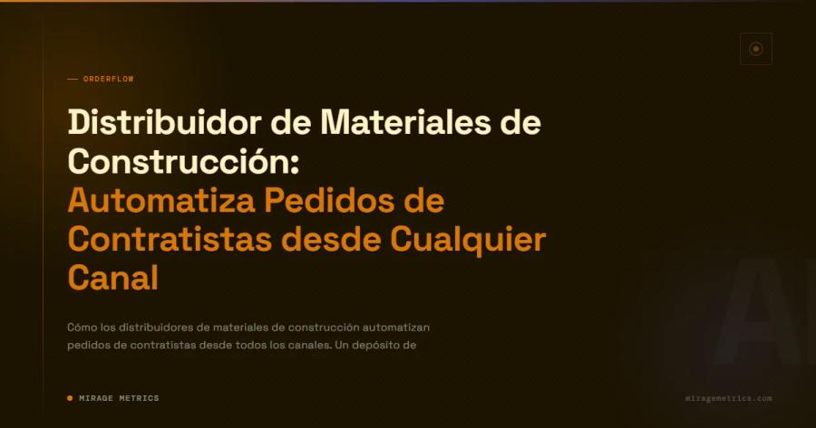 Distribuidor materiales construcción: automatiza pedidos