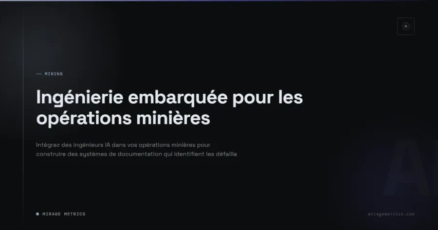Ingénierie embarquée pour les opérations minières