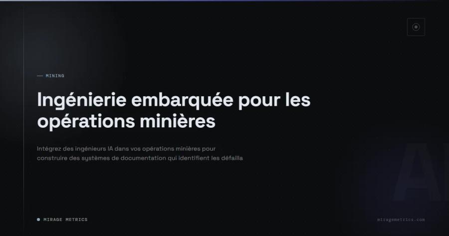 Ingénierie embarquée pour les opérations minières
