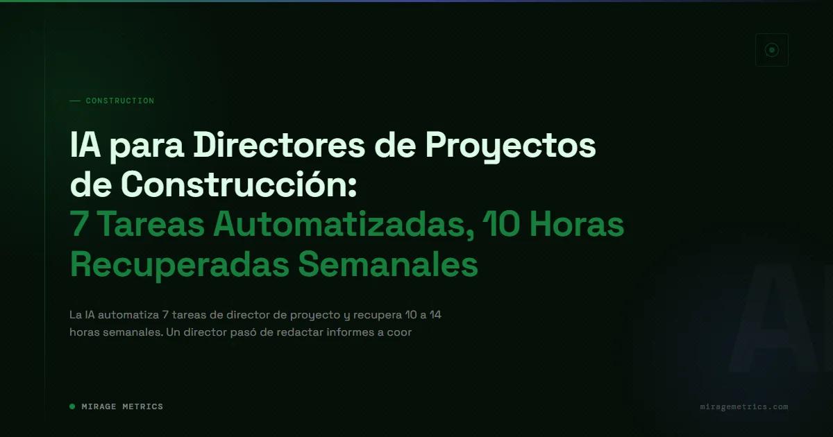 Director de proyecto construcción IA: 7 tareas automatizadas