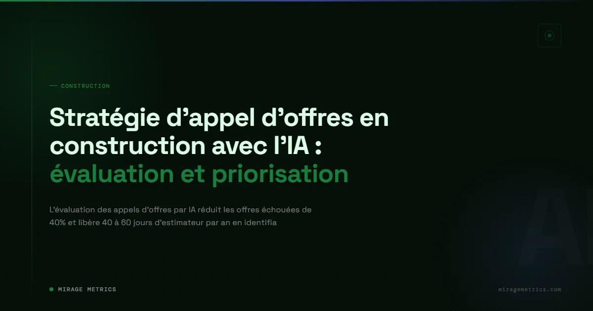 Stratégie d'appel d'offres construction IA: évaluation