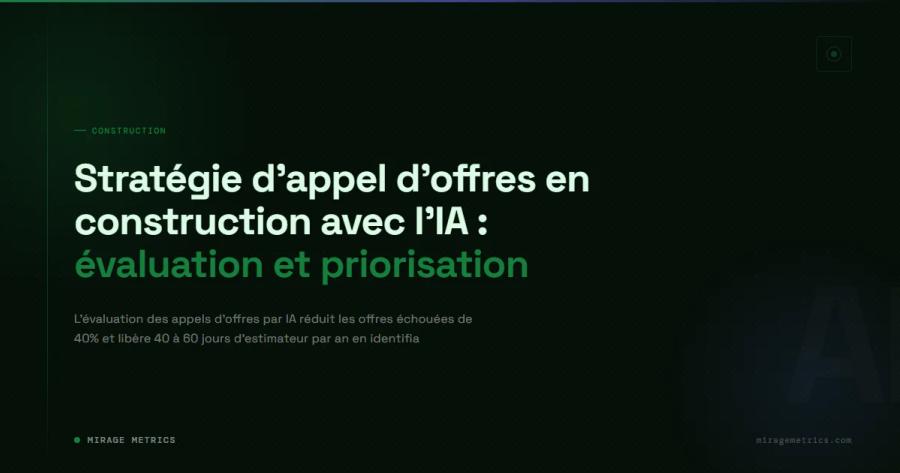 Stratégie d'appel d'offres en construction avec l'IA : évaluation et priorisation