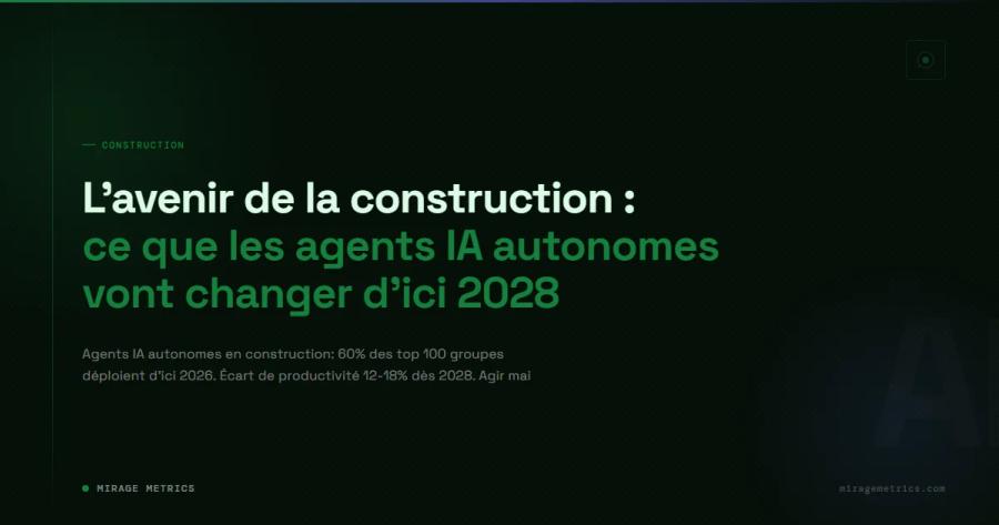 L'avenir de la construction : ce que les agents IA autonomes vont changer d'ici 2028