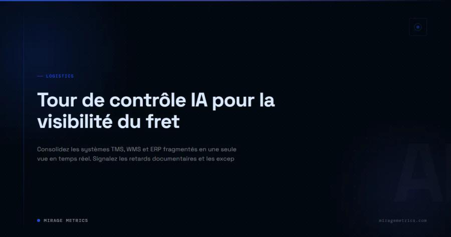 Tour de contrôle IA pour la visibilité du fret