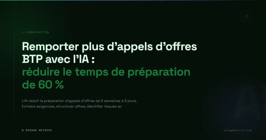 Appels d'offres BTP: réduire la préparation de 60%