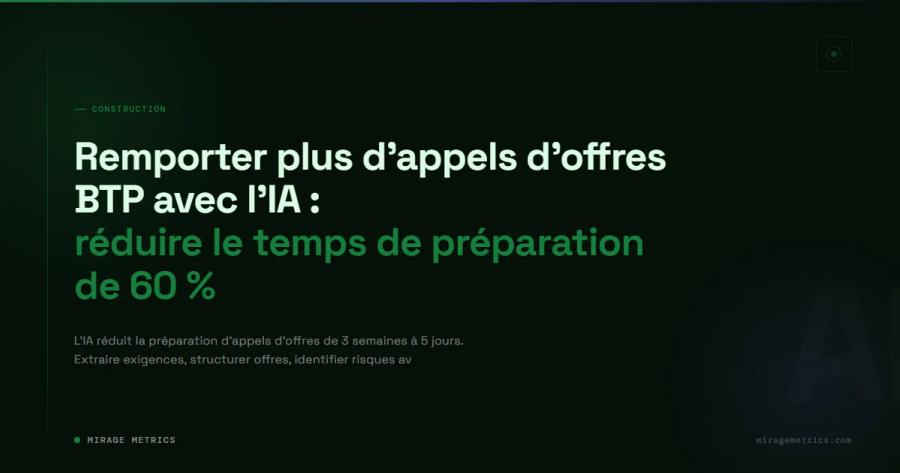 Remporter plus d'appels d'offres BTP avec l'IA : réduire le temps de préparation de 60 %