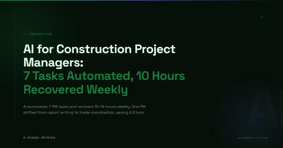 AI for Construction Project Managers: 7 Tasks Automated, 10 Hours Recovered Weekly
