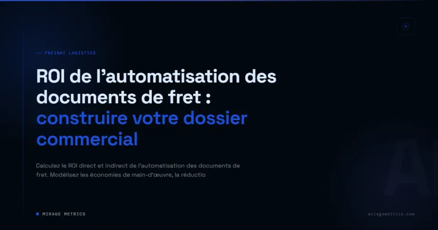 ROI automatisation documents fret: construire votre dossier