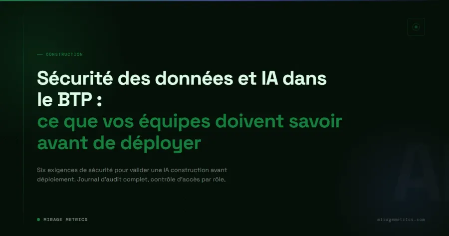 Sécurité données IA BTP: ce qu'il faut savoir