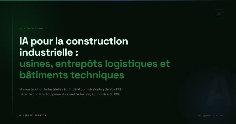 IA pour la construction industrielle : usines, entrepôts logistiques et bâtiments techniques