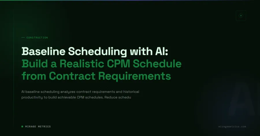 CPM Baseline Schedule Development with AI