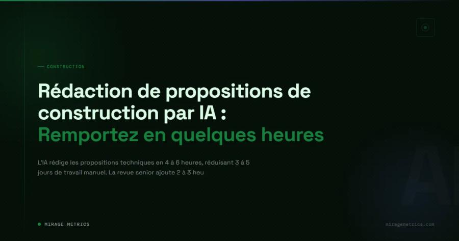 Rédaction de propositions de construction par IA : Remportez en quelques heures