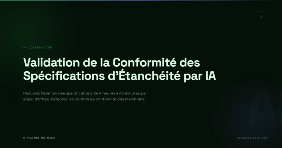 Conformité des spécifications d'étanchéité par IA