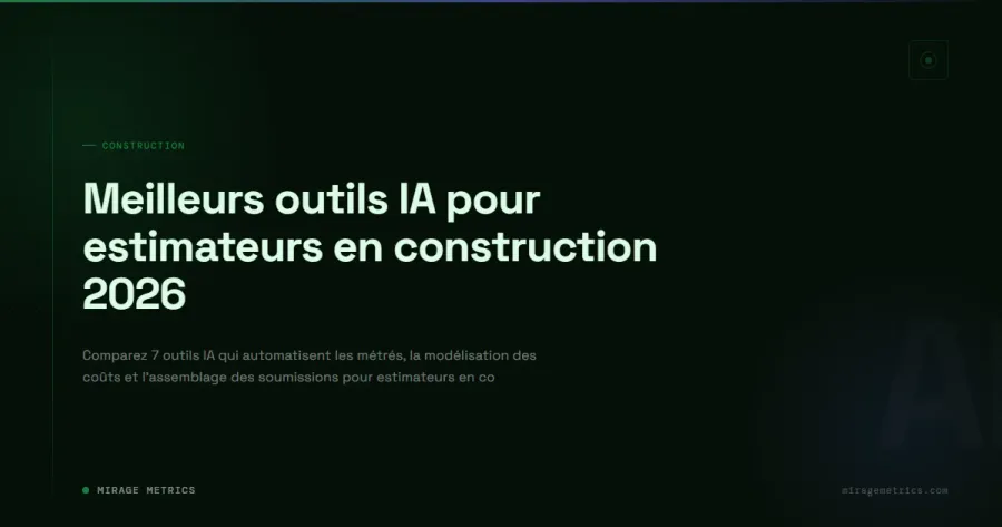 Meilleurs outils IA pour estimateurs en construction 2026