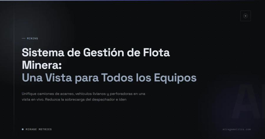 Sistema de Gestión de Flota Minera para Equipos