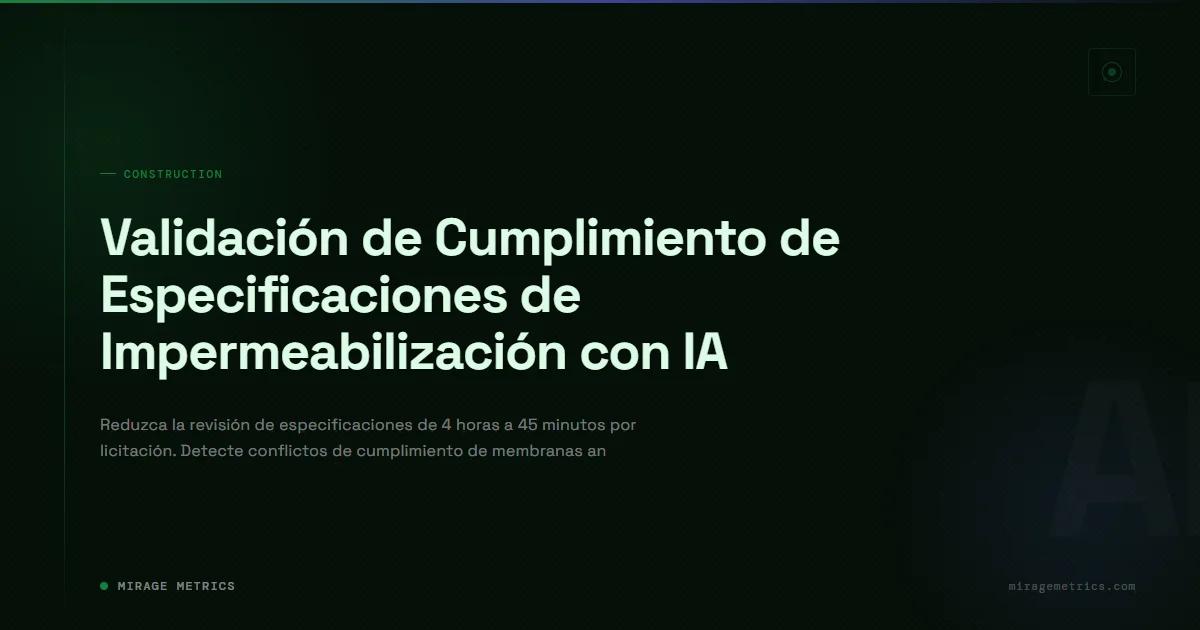 Impermeabilización: revisar especificaciones en 45 min