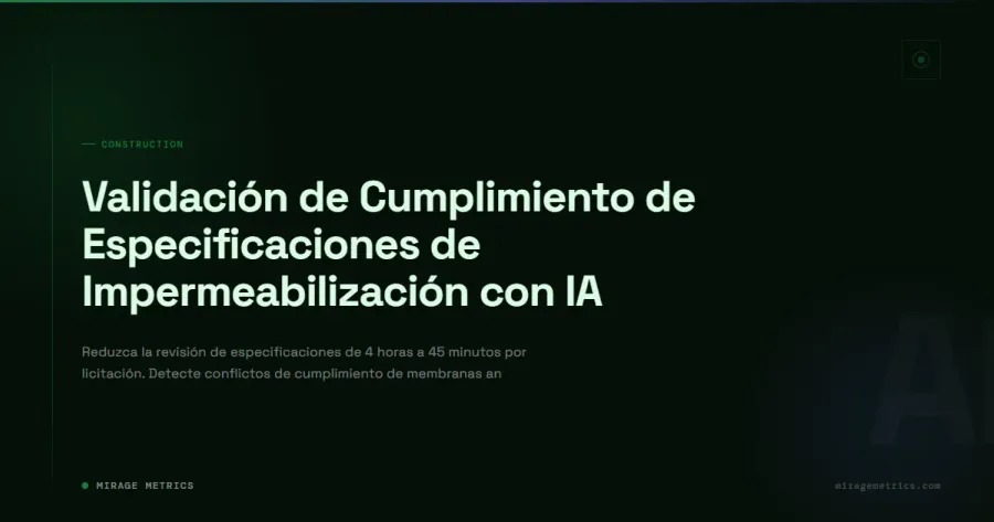 Cumplimiento de especificaciones de impermeabilización IA