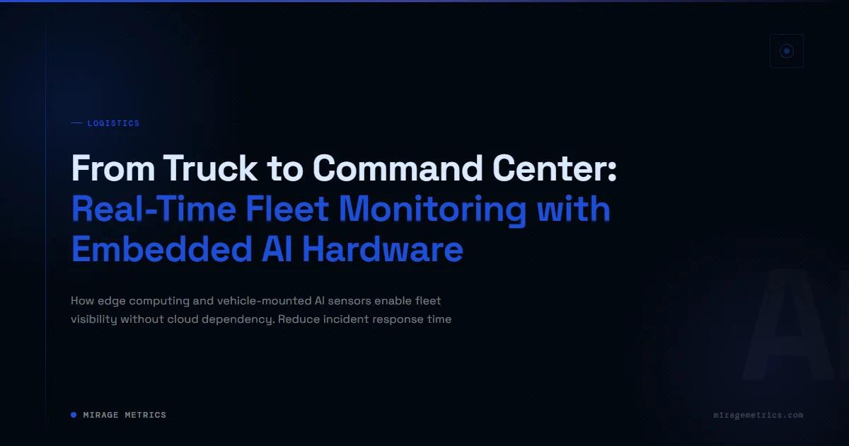 Real-Time Fleet Monitoring AI for Logistics