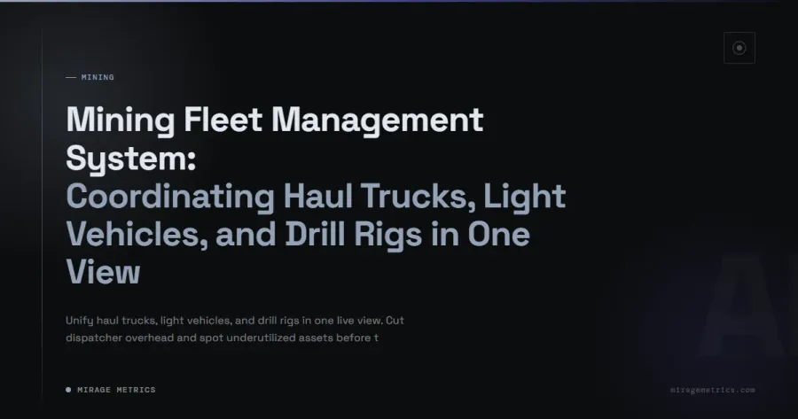 Mining Fleet Management System for Haul Trucks