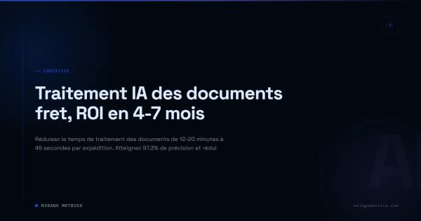 Traitement IA des documents fret, ROI en 4-7 mois