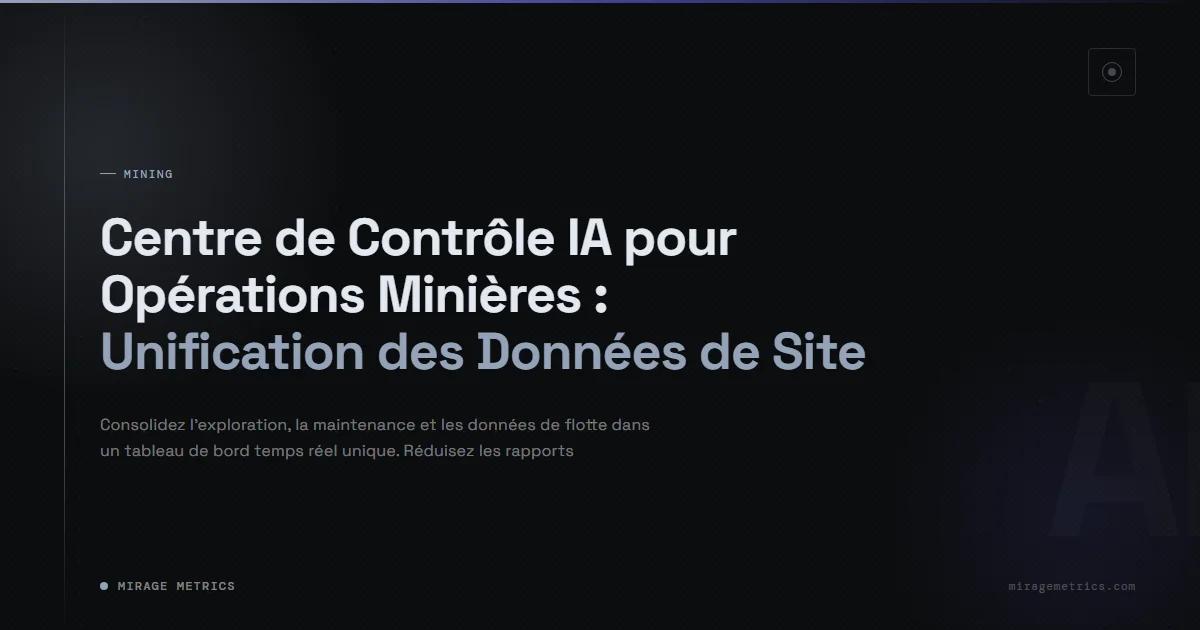 Salle de Contrôle IA Opérations Minières