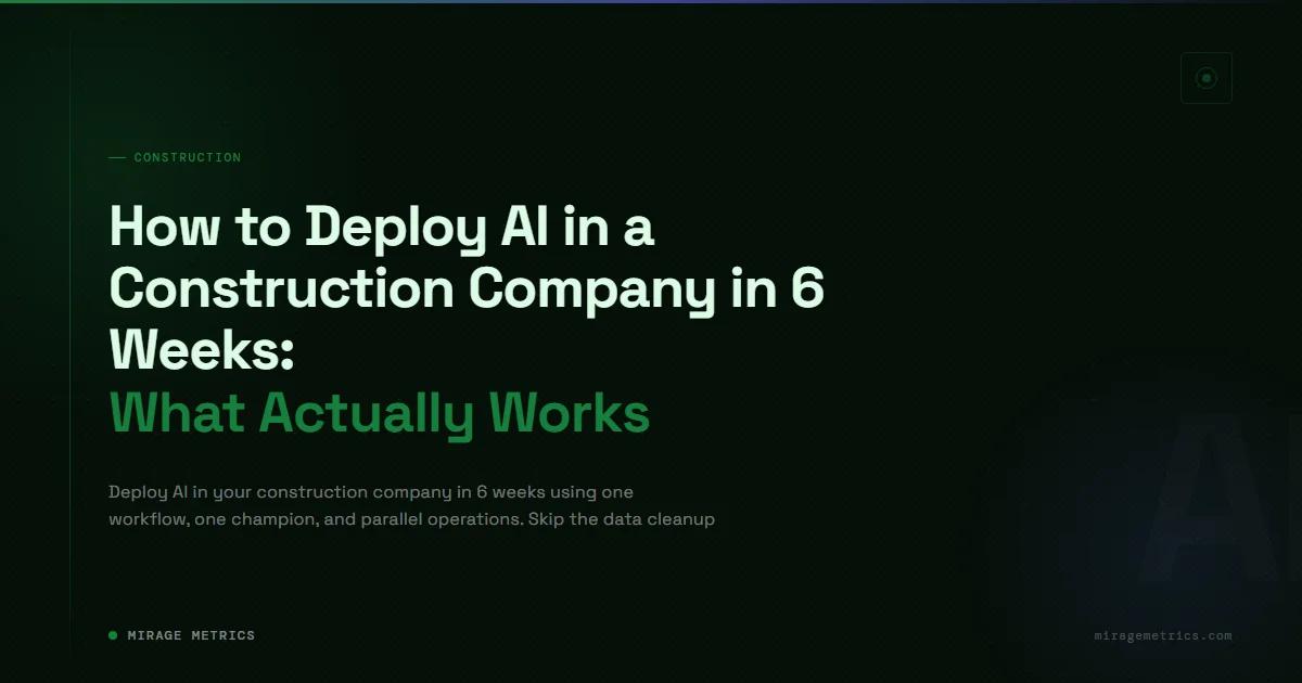 Roll Out AI Across Your Construction Team in 6 Weeks