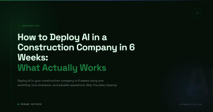 How to Deploy AI in a Construction Company in 6 Weeks: What Actually Works