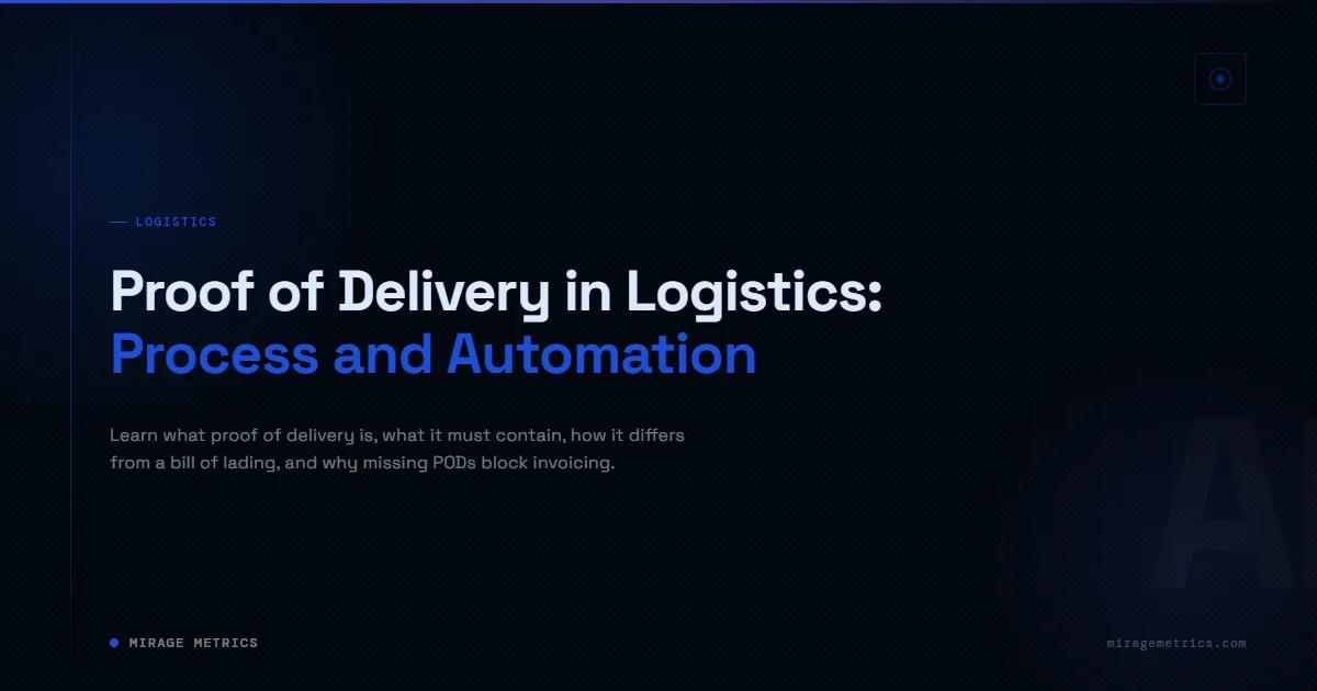 Proof of Delivery in Logistics: Process and Automation