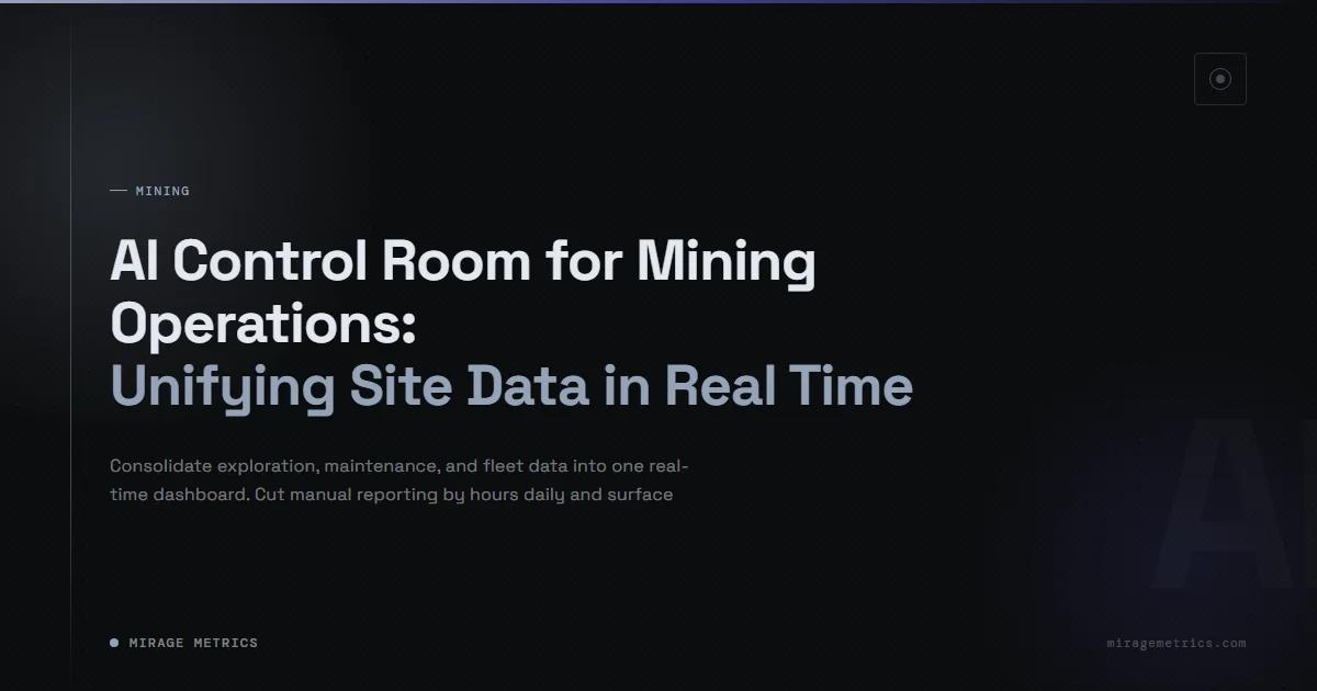 AI Control Room Mining Operations: Real-Time Data