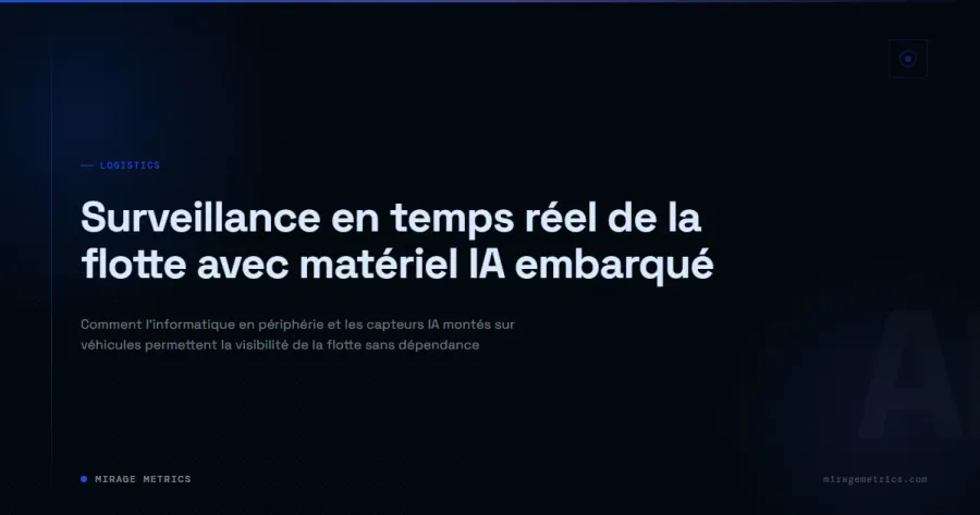 Surveillance en temps réel de la flotte IA embarquée