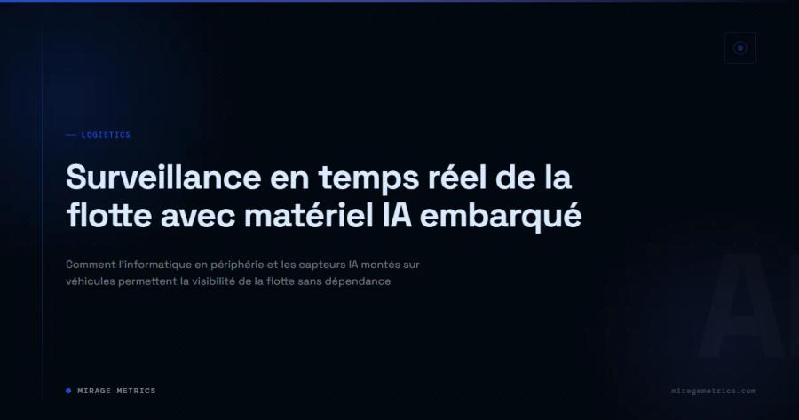 Surveillance en temps réel de la flotte IA embarquée
