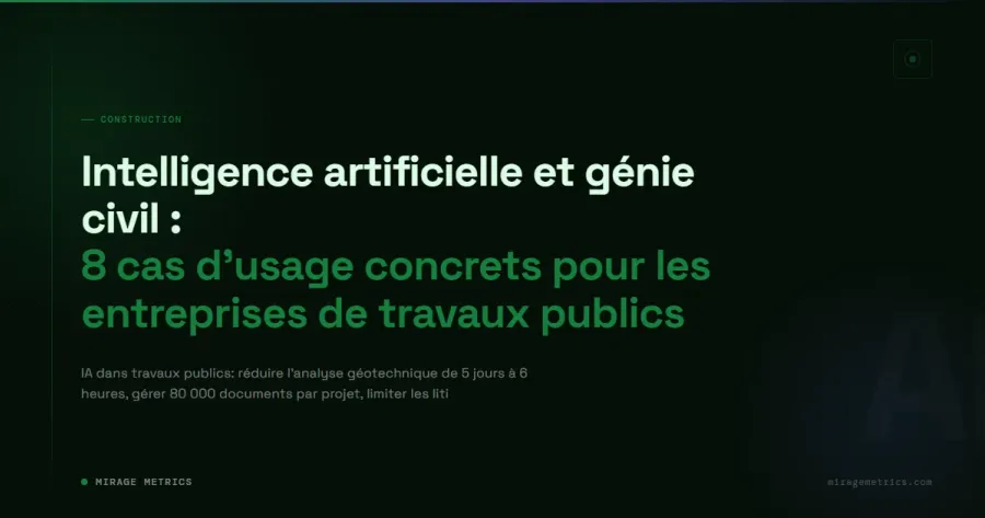 IA et génie civil : 8 cas d'usage pour les travaux publics
