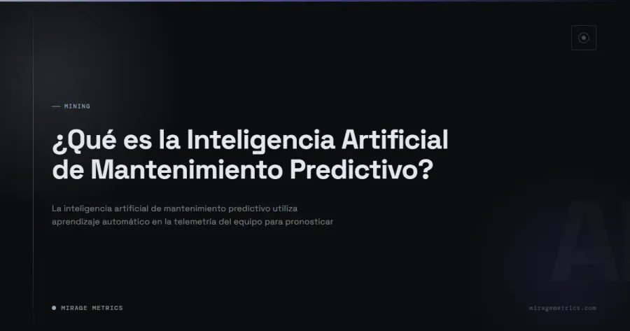 Inteligencia Artificial de Mantenimiento Predictivo