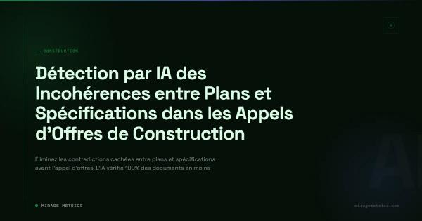 Détection par IA des Incohérences entre Plans et Spécifications dans les Appels d'Offres de Construction