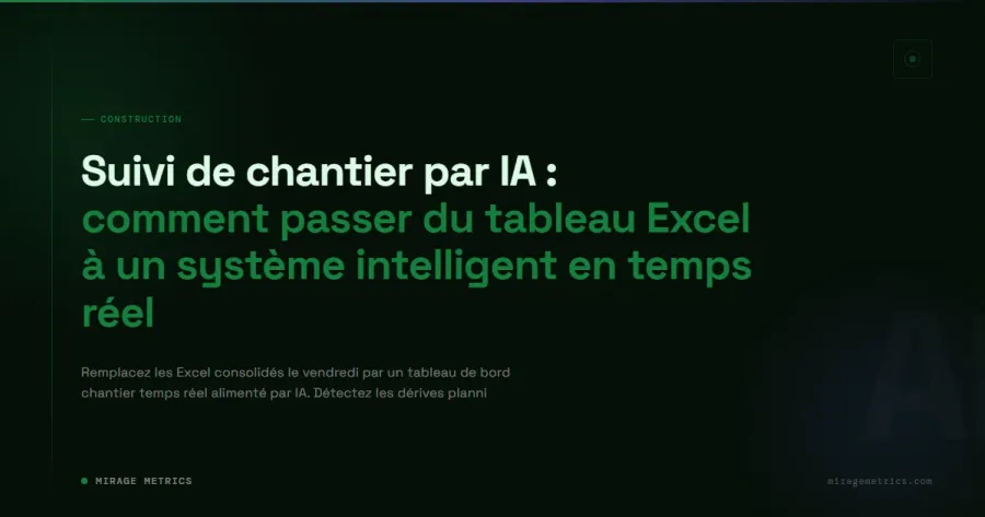 Suivi de chantier par IA : du tableur au temps réel
