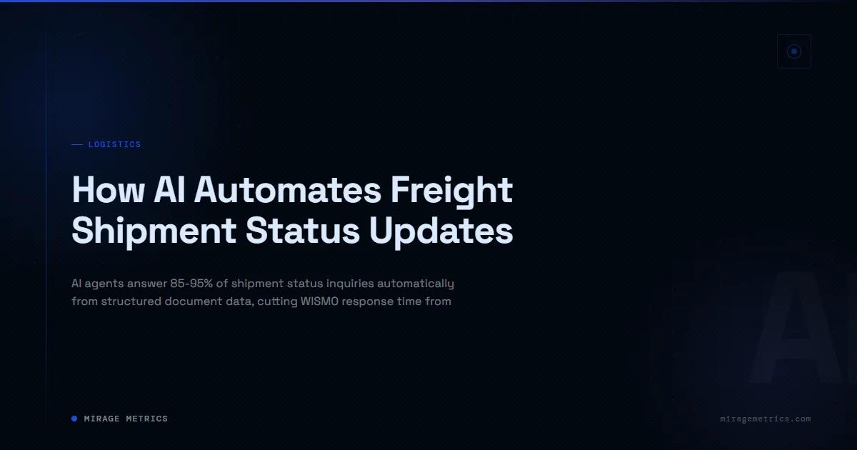 How AI Automates Freight Shipment Status Updates