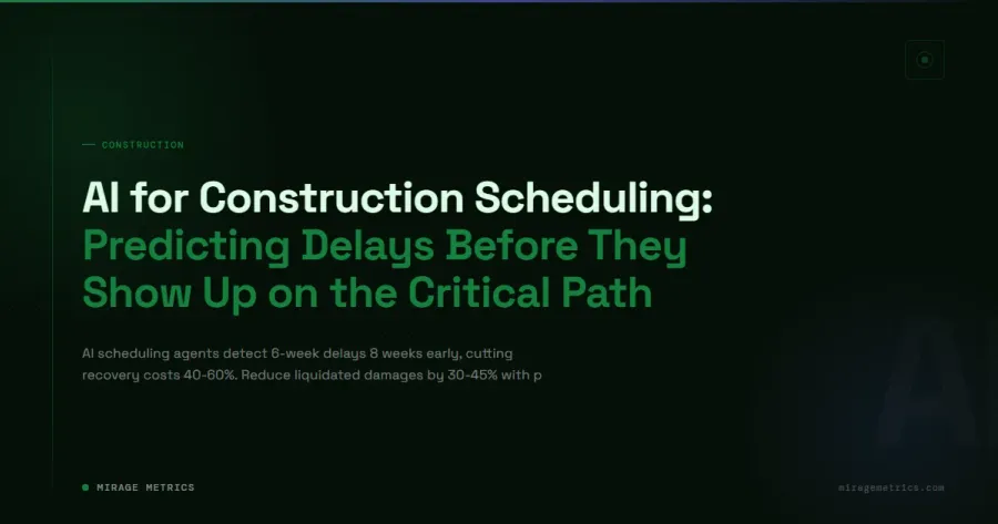 AI construction scheduling: predict delays 8 weeks early