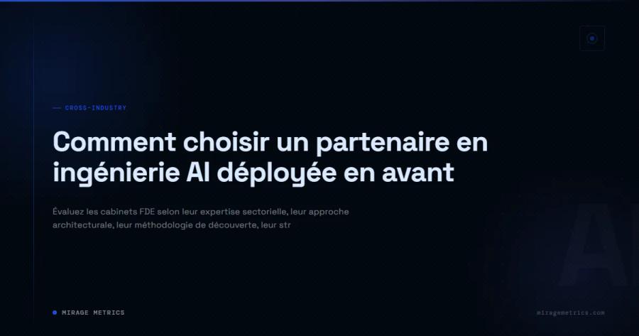 Choisir un partenaire en ingénierie AI déployée