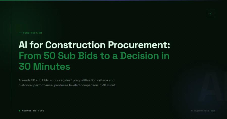 AI for Construction Procurement: From 50 Sub Bids to a Decision in 30 Minutes