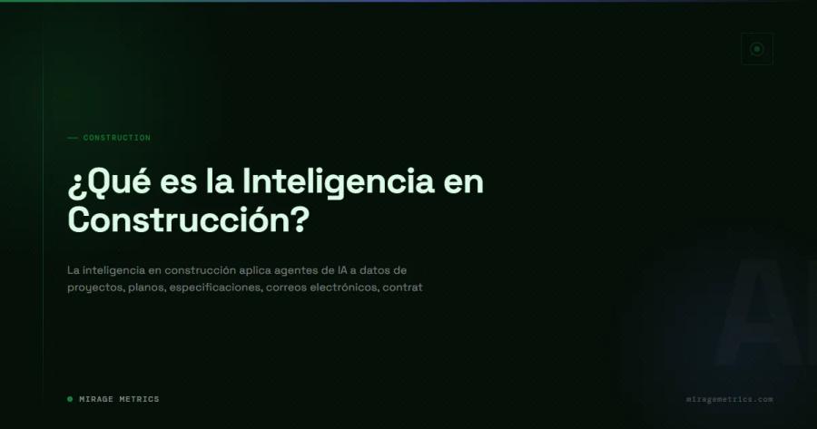 ¿Qué es la Inteligencia en Construcción?