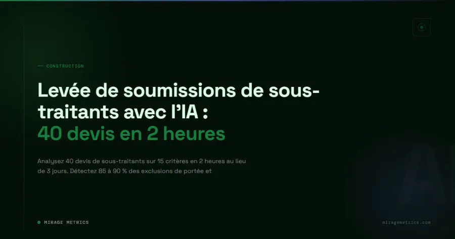Levée de soumissions sous-traitants IA: 40 devis 2h