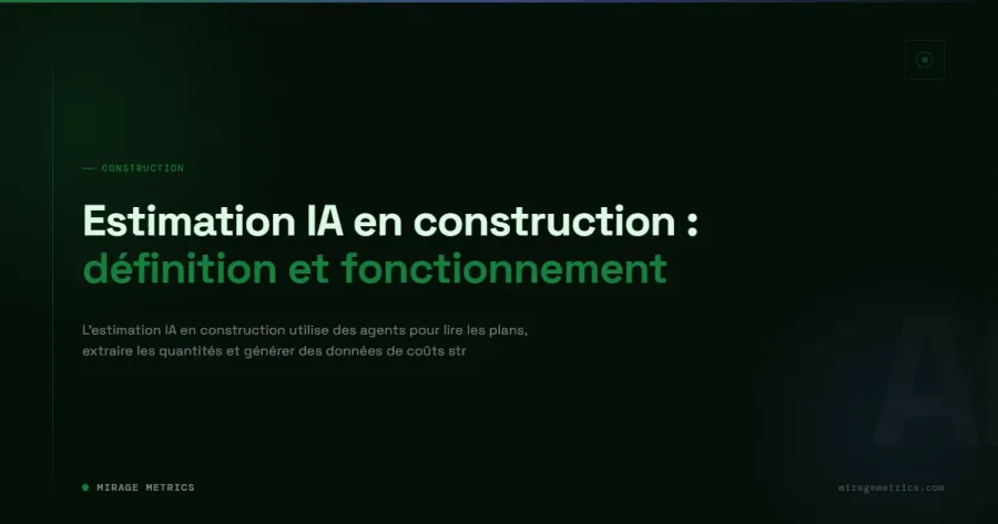 Estimation IA en construction : définition