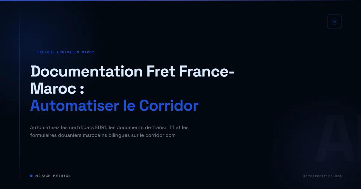 Documentation Fret France-Maroc : Automatiser le Corridor