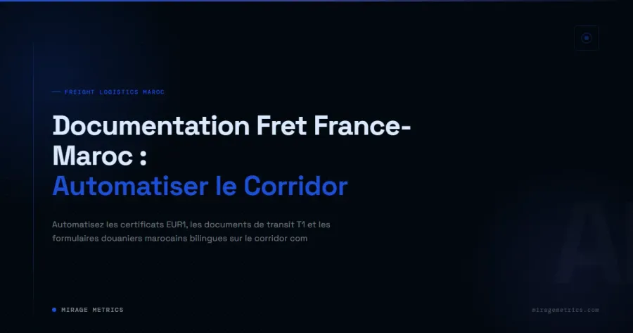 Documentation Fret France-Maroc : Automatiser le Corridor