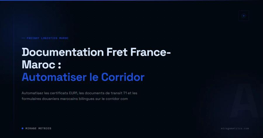 Documentation Fret France-Maroc : Automatiser le Corridor
