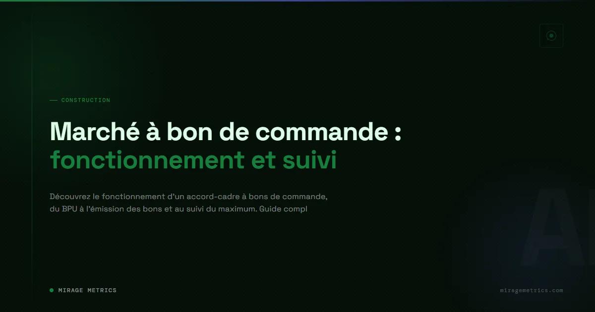 Marché à bon de commande : fonctionnement et suivi
